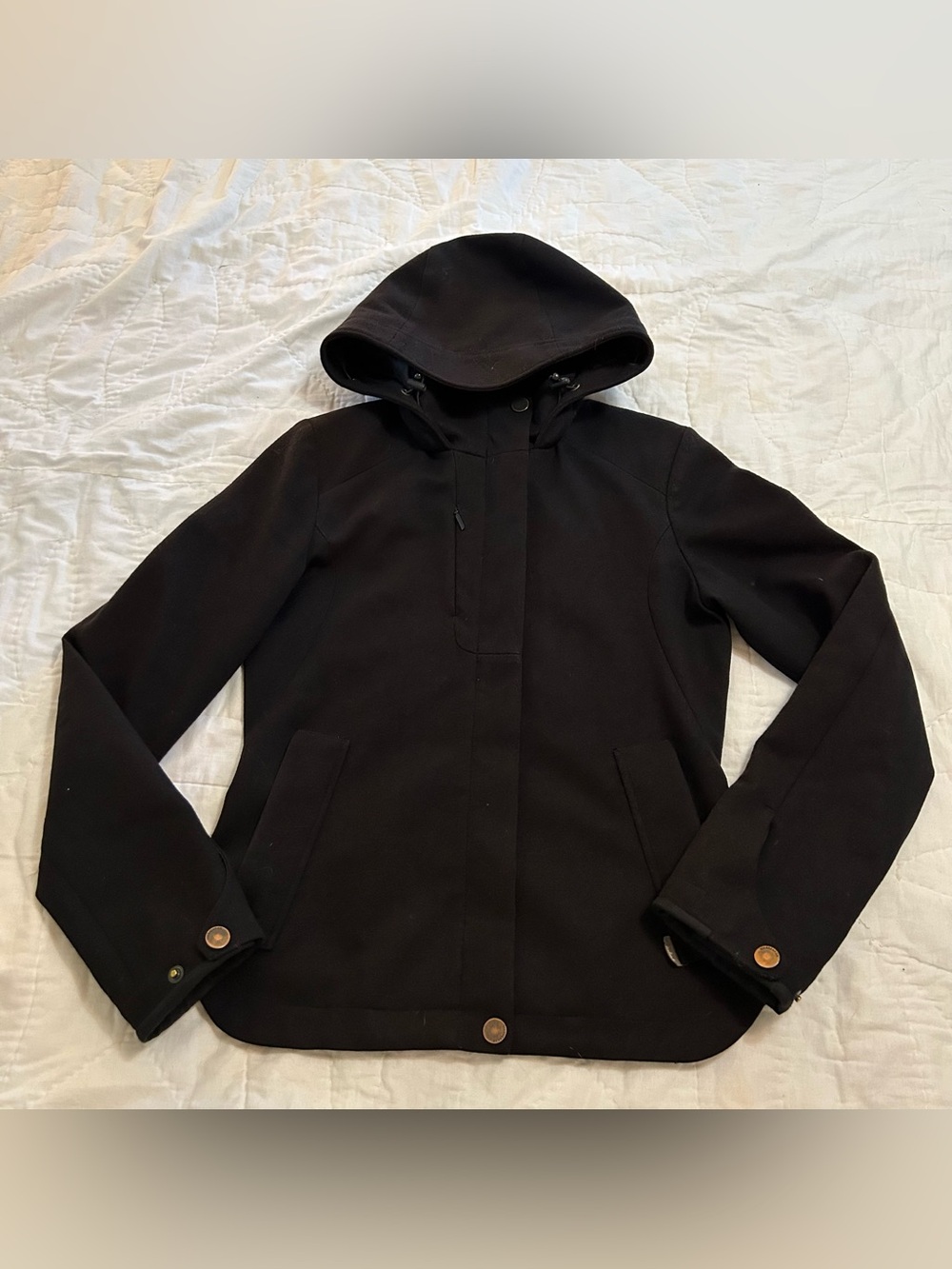Icebreaker PurePlus 380 merino wool coat women’s small black technical